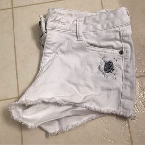 White jean shorts